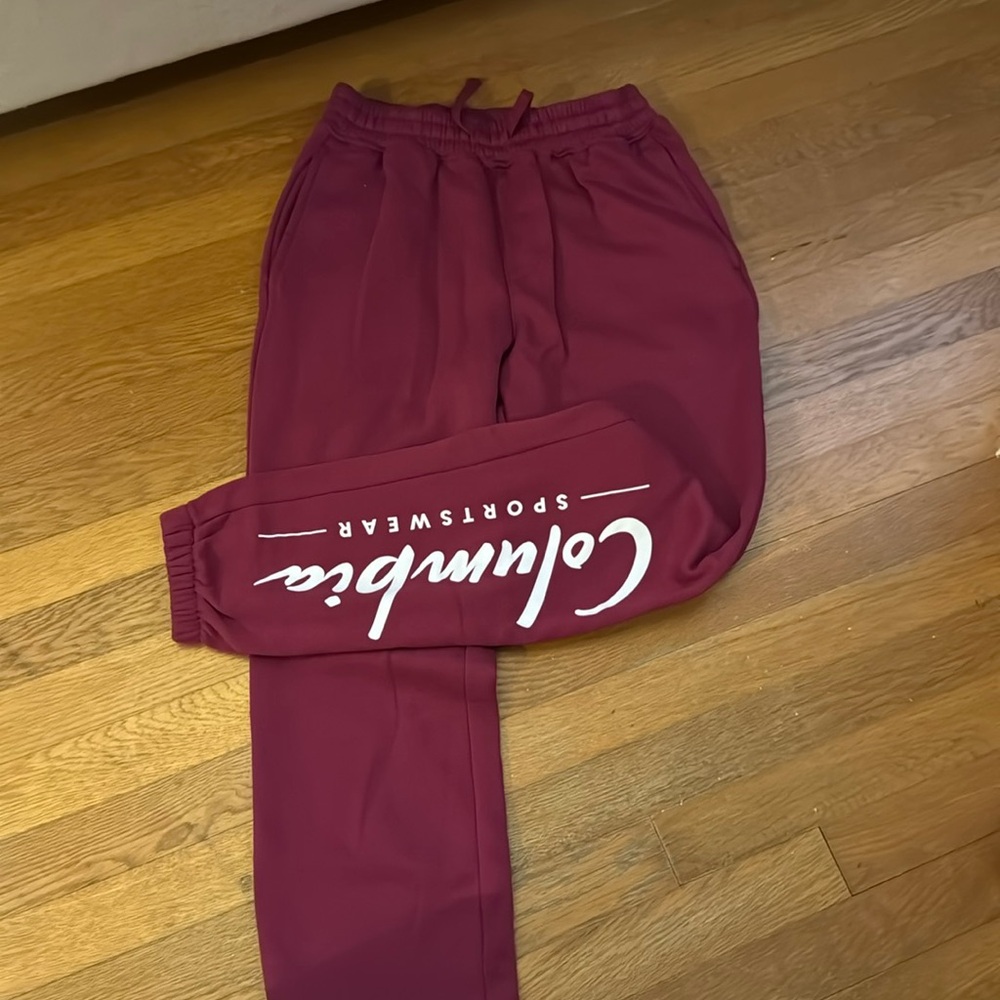 Red/pink Columbia sweatpants